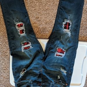 Judy blue Buffalo plaid patch jeans